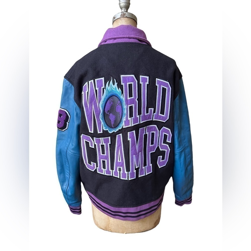 Homme + Femme letterman jacket- world champs size M runs a size larger - Picture 3 of 11
